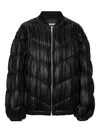 Rotate Birger Christensen Faux Leather Pleated Bomber Jacket In Black