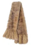 Rotate Birger Christensen Plush Faux Fur Scarf In Rich Nougat In Brown