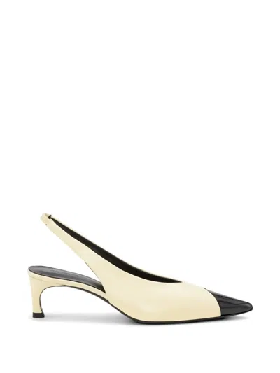 Rotate Birger Christensen Pointed-toe Slingback Leather Pumps In Metallic