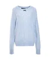 Rotate Birger Christensen Pointelle-knit Sweater In Blue
