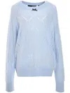 Rotate Birger Christensen Pointelle-knit Sweater In Blue