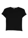 Rotate Birger Christensen Pointelle T-shirt In Black
