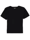 Rotate Birger Christensen Pointelle T-shirt In Black