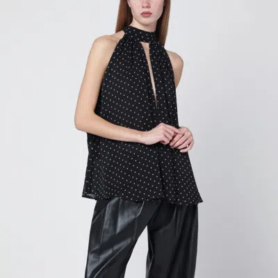 ROTATE BIRGER CHRISTENSEN POLKA-DOT BLOUSE WITH INTEGRATED SCARF