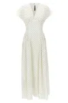 Rotate Birger Christensen Rotate Polka Dot Printed Maxi Dress In White