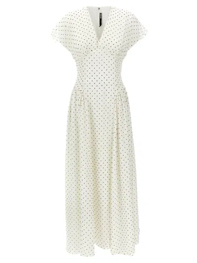Rotate Birger Christensen Polka Dot Maxi Dress In White