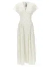 Rotate Birger Christensen Rotate Polka Dot Printed Maxi Dress In White