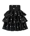 Rotate Birger Christensen Rotate Satin Ruffled Mini Dress In Black