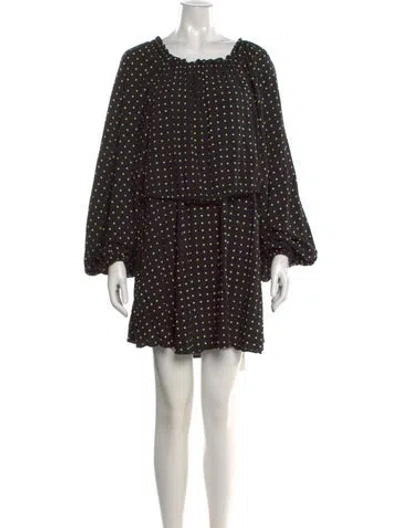 Pre-owned Rotate Birger Christensen Polka Dot Print Mini Dress In Black