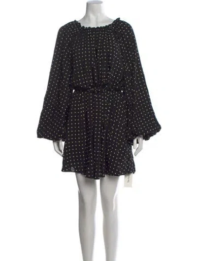 Pre-owned Rotate Birger Christensen Polka Dot Print Mini Dress In Black