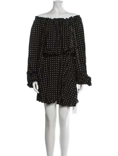 Pre-owned Rotate Birger Christensen Polka Dot Print Mini Dress In Black