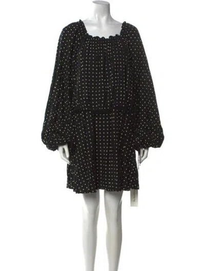 Pre-owned Rotate Birger Christensen Polka Dot Print Mini Dress In Black