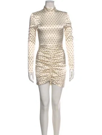 Pre-owned Rotate Birger Christensen Polka Dot Print Mini Dress In White