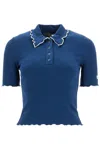 Rotate Birger Christensen Fitted Polo Shirt With Contrasting Hems