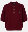 Rotate Birger Christensen Burgundy Polo Shirt With Logo Patch