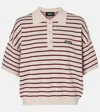 Rotate Birger Christensen Striped Polo Shirt With Logo Patch In Multi