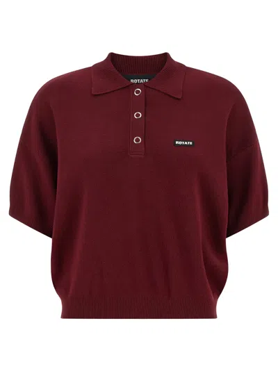 Rotate Birger Christensen Polo Shirt In Burgundy