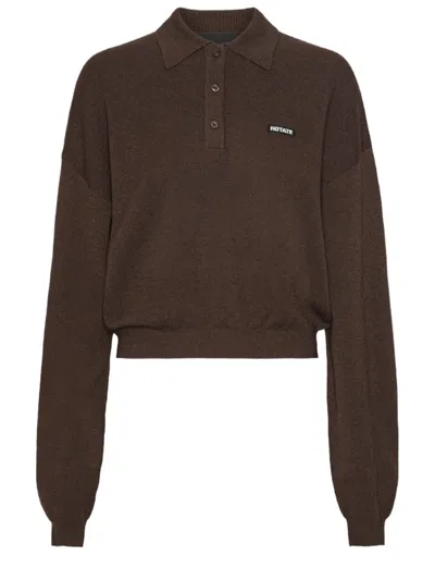 Rotate Birger Christensen Polo With Logo In Brown