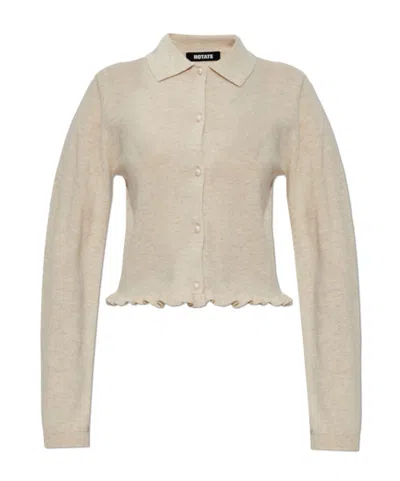 Rotate Birger Christensen Polo-collar Cardigan In Brown
