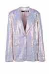 Rotate Birger Christensen Polyester Elastane Jacket - Pink In White