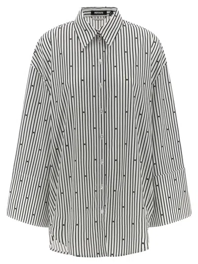 Rotate Birger Christensen 'poplin Oversized Striped' Shirt In Multi