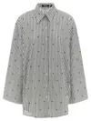 Rotate Birger Christensen Poplin Oversized Striped Shirt In White