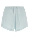 Rotate Birger Christensen Poplin Shorts Featuring Practical Side Pockets In Blue