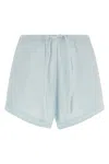 Rotate Birger Christensen Poplin Shorts Featuring Practical Side Pockets In Blue