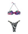 Rotate Birger Christensen Rotate X Reina Olga Soft Detailed Flower Print Bikini In Multicolor