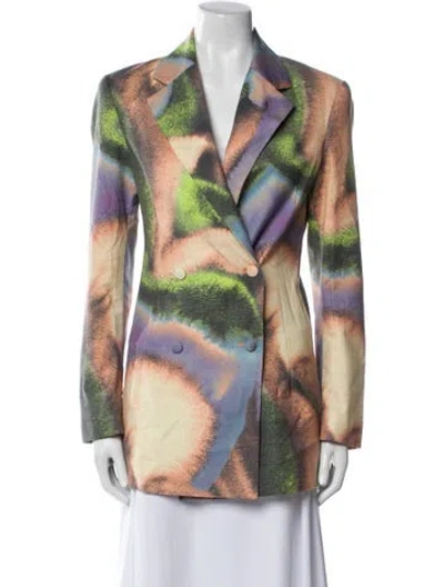 Pre-owned Rotate Birger Christensen Printed Blazer In Orange