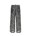 Rotate Birger Christensen Blackwhite Printed Trousers In Black
