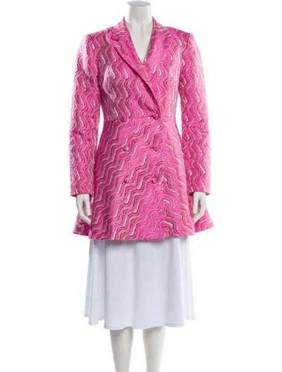 Pre-owned Rotate Birger Christensen Printed Coat In Pink