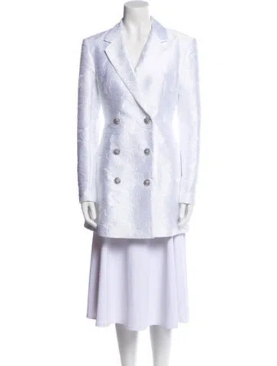 Pre-owned Rotate Birger Christensen Printed Coat In White