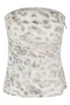 Rotate Birger Christensen Cotton Top With Denim Animal Print