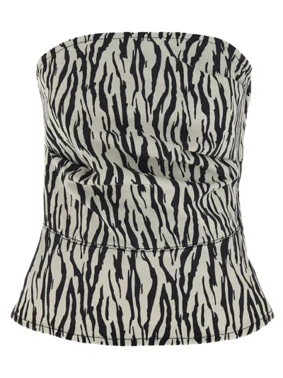 ROTATE BIRGER CHRISTENSEN ROTATE BIRGER CHRISTENSEN 'PRINTED DENIM' TOP
