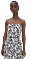 Rotate Birger Christensen Blackwhite Printed Denim Top In White