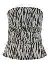 Rotate Birger Christensen 'zebra Print' Strapless Top In Gray