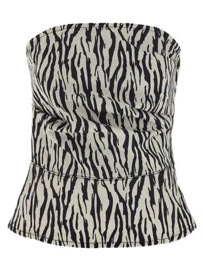 ROTATE BIRGER CHRISTENSEN ROTATE BIRGER CHRISTENSEN 'PRINTED DENIM' TOP