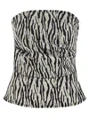 Rotate Birger Christensen 'zebra Print' Strapless Top In Multi