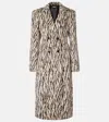 Rotate Birger Christensen Rotate Zebra Print Long Coat With Double-breasted Design And Large Lapels In Multi