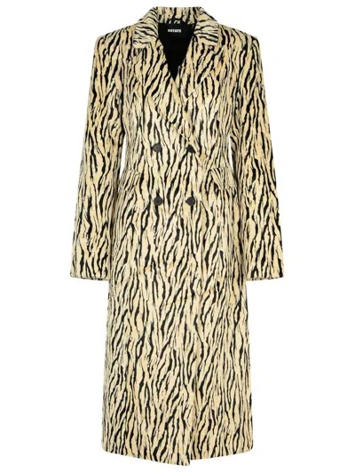 Rotate Birger Christensen Printed Faux Fur Coat In Multi