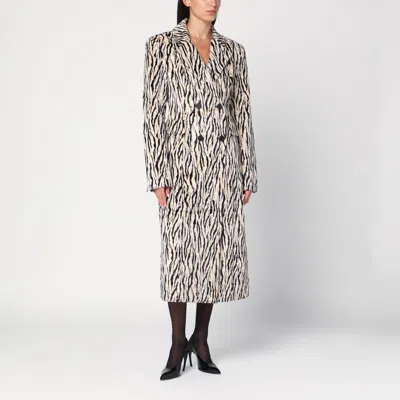 Rotate Birger Christensen Printed Faux Fur Coat In Neutral