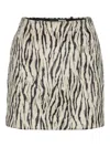 Rotate Birger Christensen Womens Egret Comb Printed Faux-fur Cotton-blend Mini Skirt In Multi