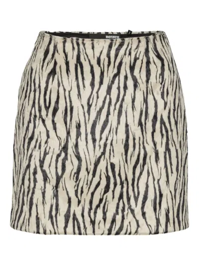 ROTATE BIRGER CHRISTENSEN PRINTED FAUX FUR SKIRT