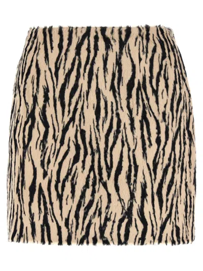 ROTATE BIRGER CHRISTENSEN ROTATE BIRGER CHRISTENSEN 'PRINTED FAUX FUR' SKIRT
