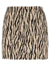 Rotate Birger Christensen Rotate Animal Print Textured Skirt With Form-fitting Design In Multi