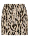 Rotate Birger Christensen 'printed Faux Fur' Skirt In Brown