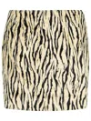 Rotate Birger Christensen Rotate Printed Faux Fur Skirt In Sand