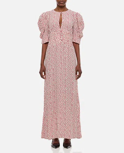 Rotate Birger Christensen Printed Flowy Maxi Dress In Rose