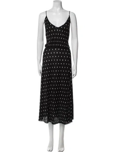 Pre-owned Rotate Birger Christensen Printed Long Dress In Black